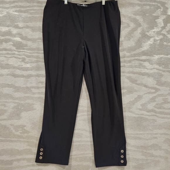 Sympli SZ 14 Black Pull On Stretch High Rise Ankle Pant W/Button Detail - Picture 1 of 11